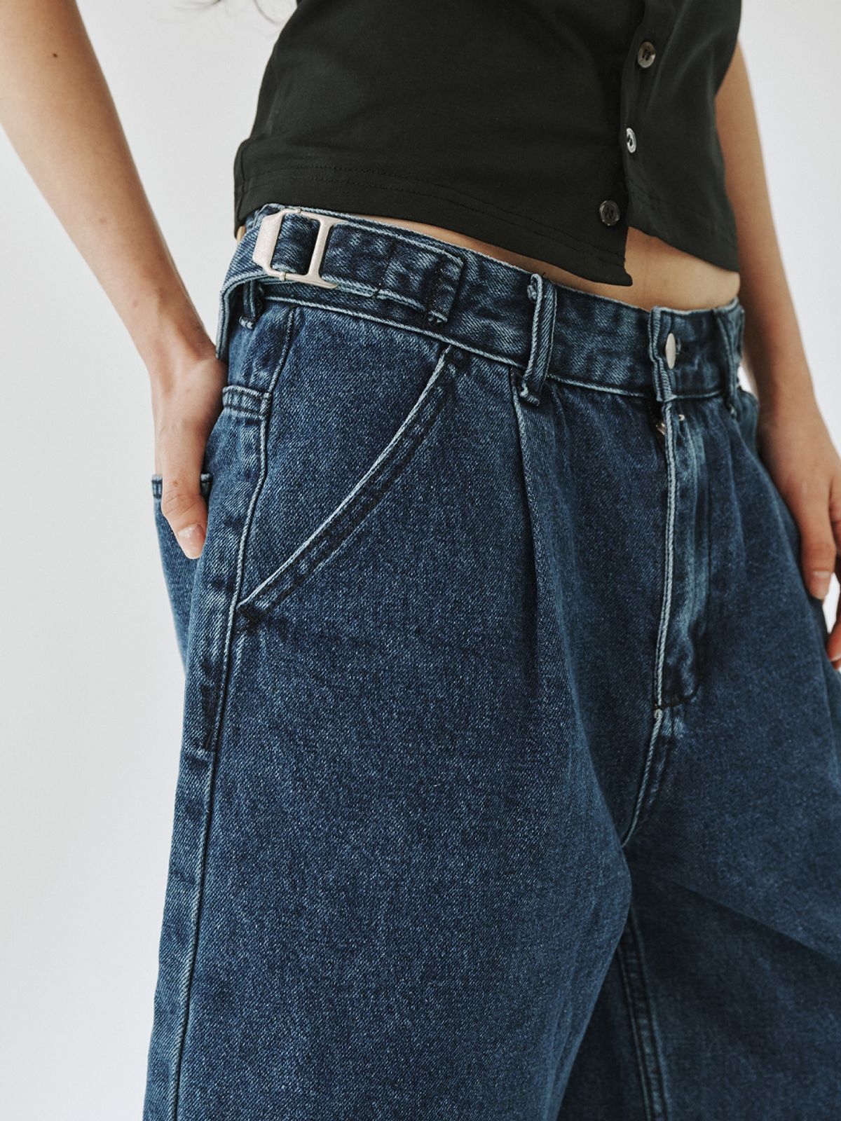 플리즈프로젝트(PLZPROJECT) SIDE ADJUST BERMUDA SHORTS, BLUE