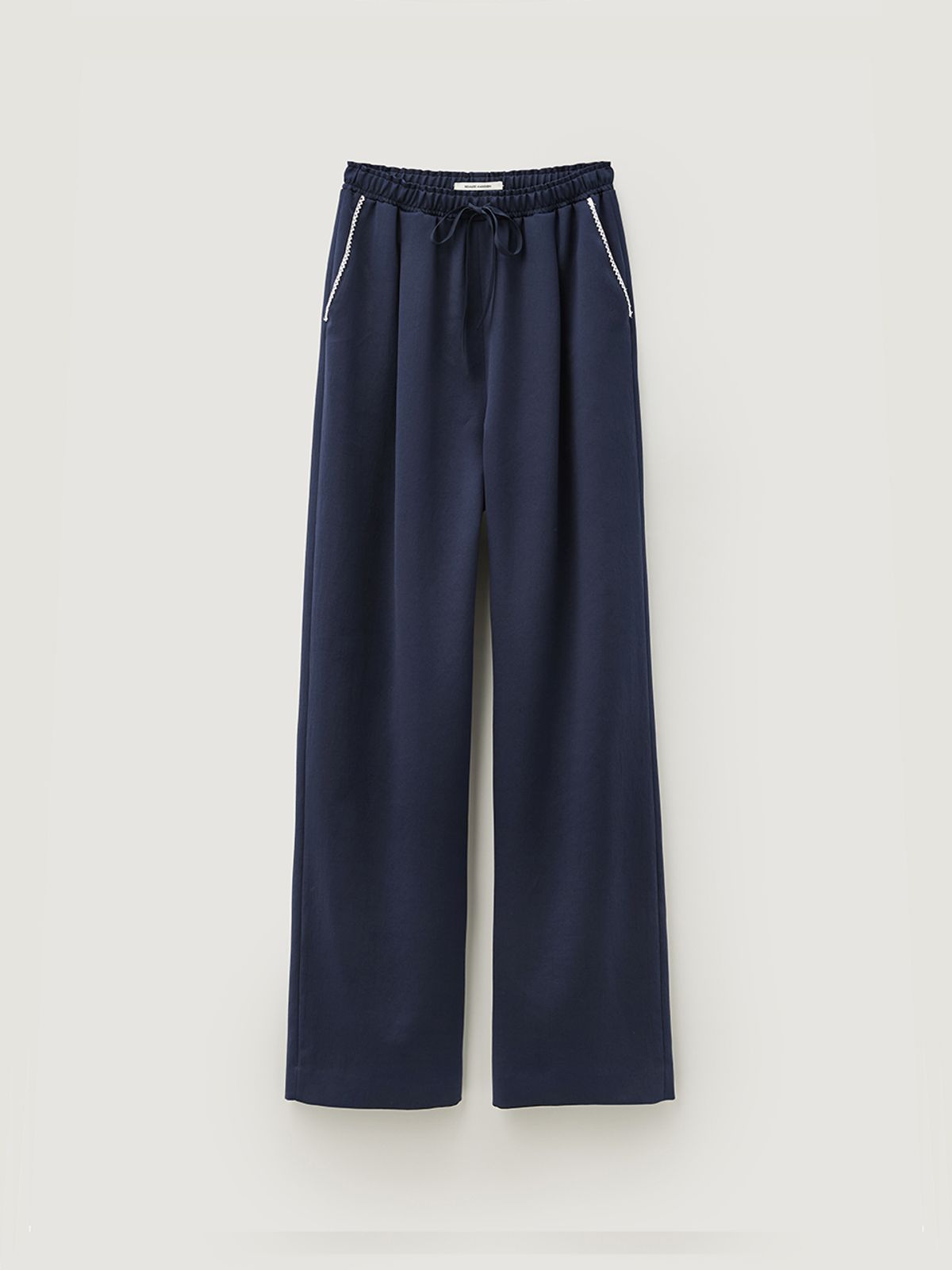 비뮤즈맨션(BEMUSE MANSION) Satin banding pants - Navy