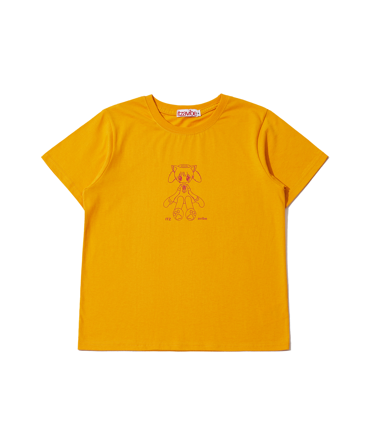 ★2025SS新作★ITZAVIBE★CAT GIRL SLIM T SHIRT MUSINSA公式 | ITZAVIBE CAT GIRL SLIM T SHIRT - YELLOW