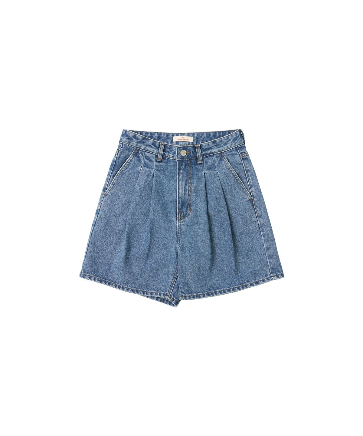 반원 아틀리에(VANONE ATELIER) P3245 투턱 데님 쇼츠_Medium blue