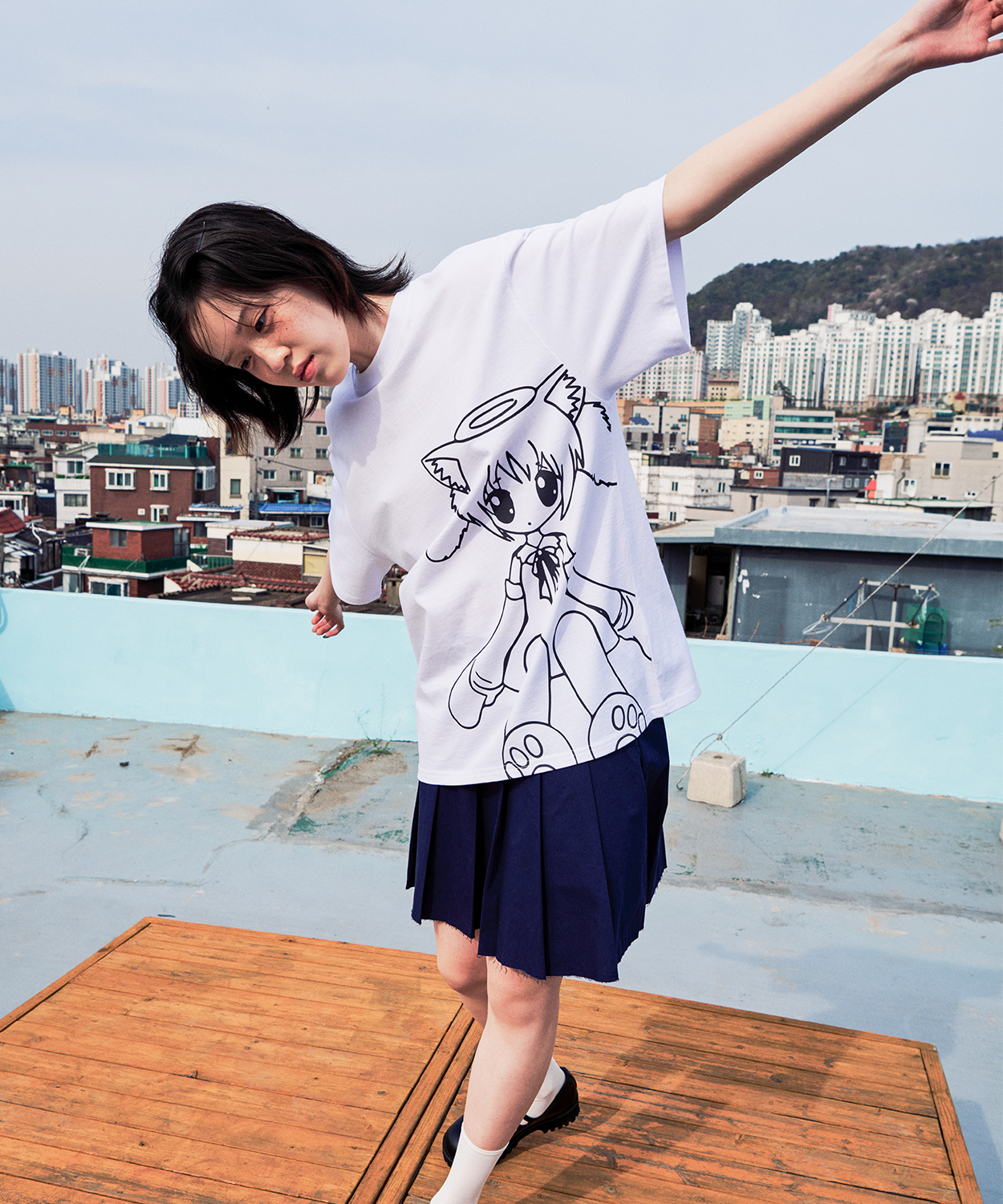 ★2025SS新作★ITZAVIBE★CAT GIRL T SHIRT MUSINSA公式 | ITZAVIBE CAT GIRL T SHIRT - WHITE