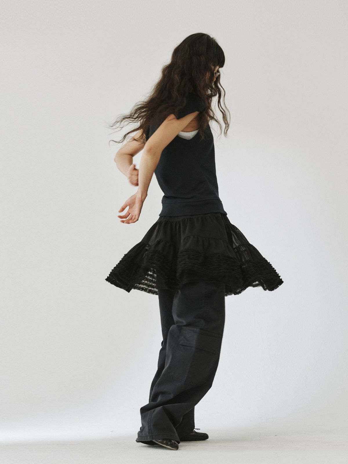 플리즈프로젝트(PLZPROJECT) MESH SKIRT, BLACK