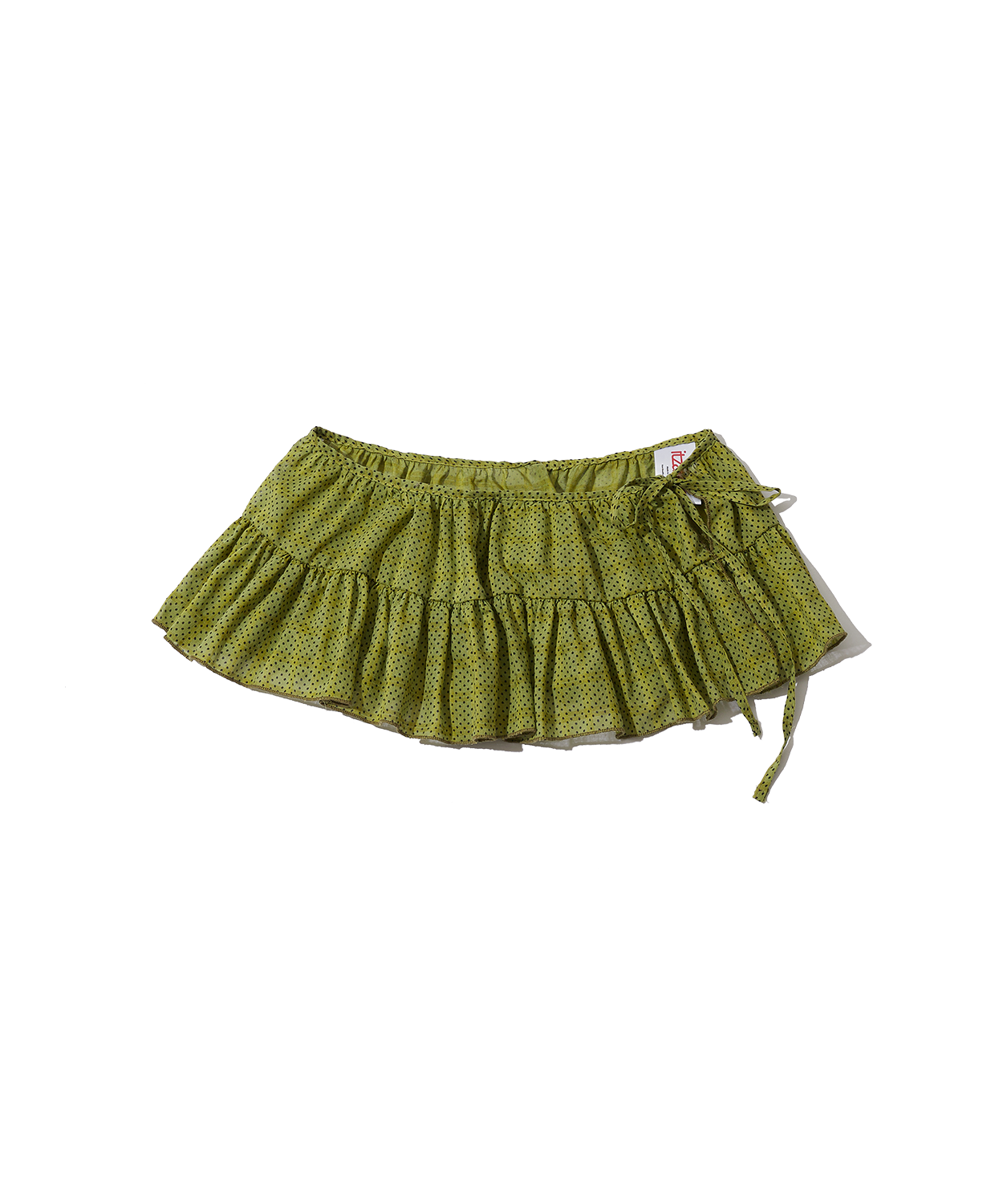 MUSINSA | ITZAVIBE KIWI DOTTED LAYERED WRAP SHORT SKIRT