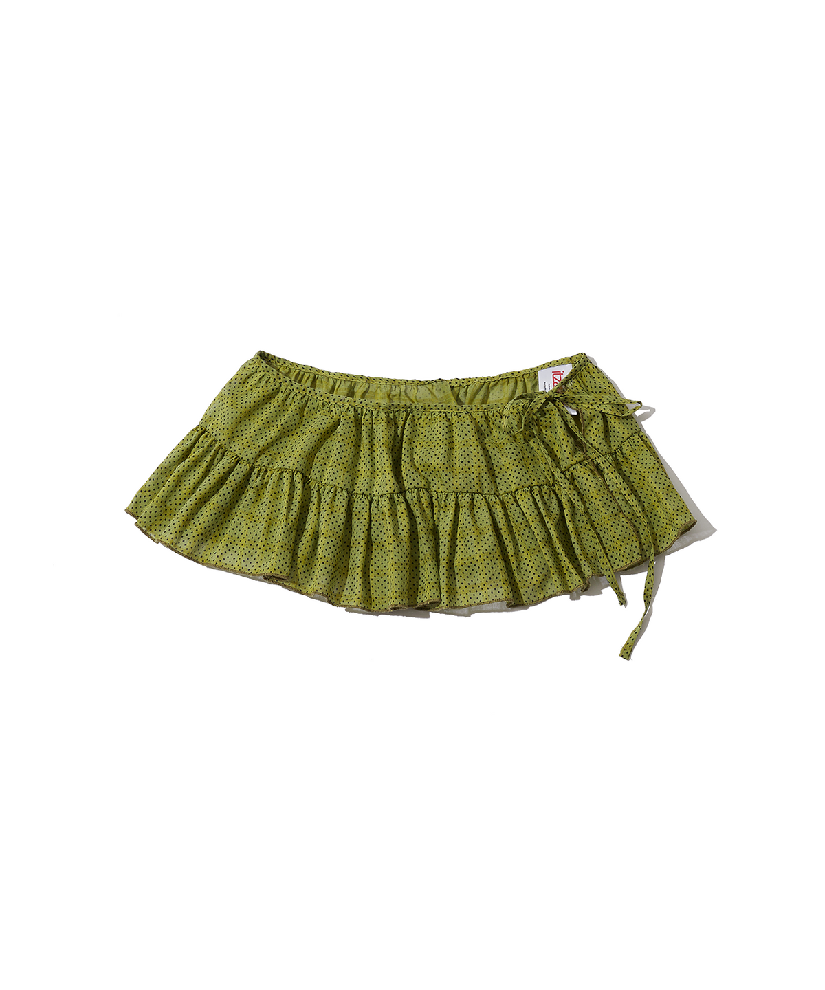 잇자바이브(ITZAVIBE) KIWI DOTTED LAYERED WRAP SHORT SKIRT