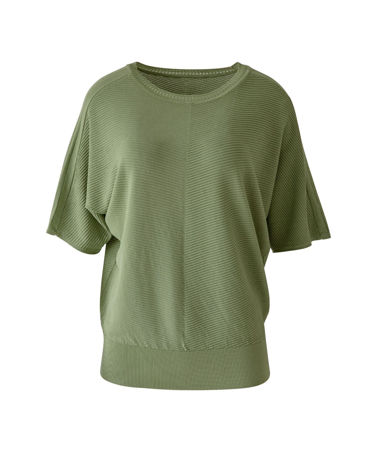 바스카라(VASCARA) Ribbed Pattern Round Neck Half Sleeve Knitwear (5colors)