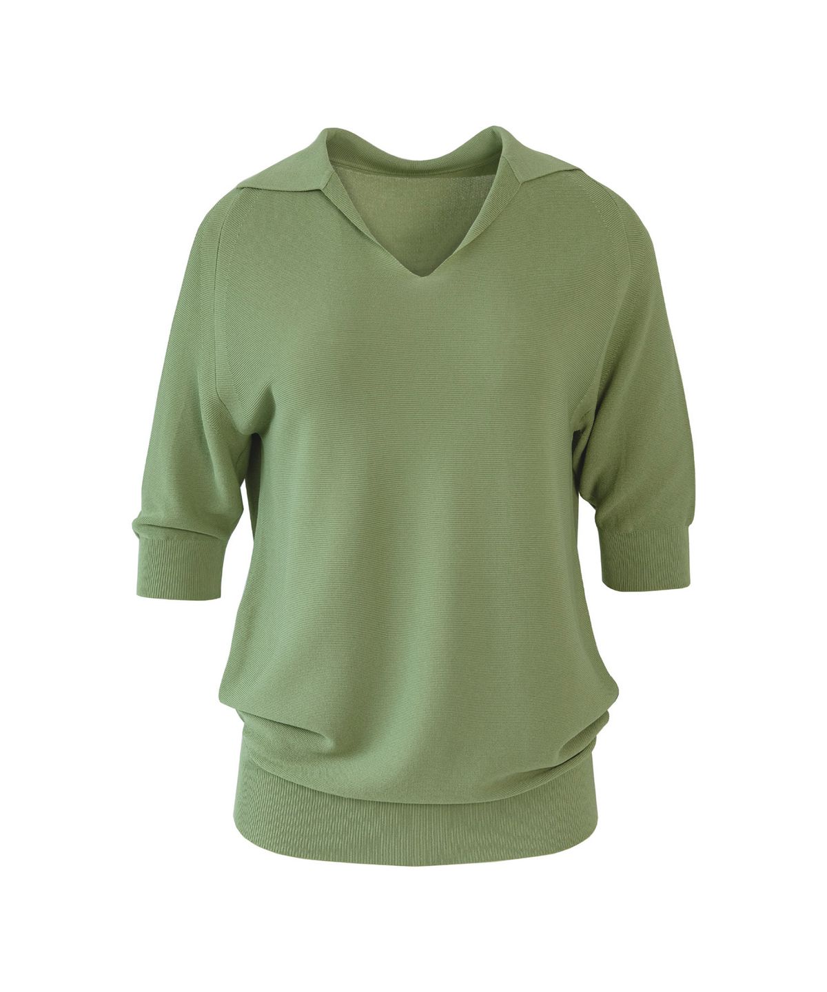 바스카라(VASCARA) V Collar Neck Raglan Half Sleeve Knitwear (5colors)