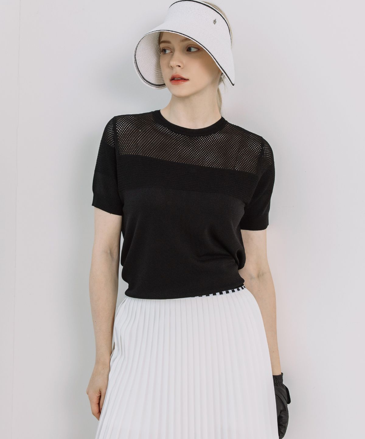 바스카라(VASCARA) Summer Punching Round Neck Half Sleeve Knitwear (6colors)