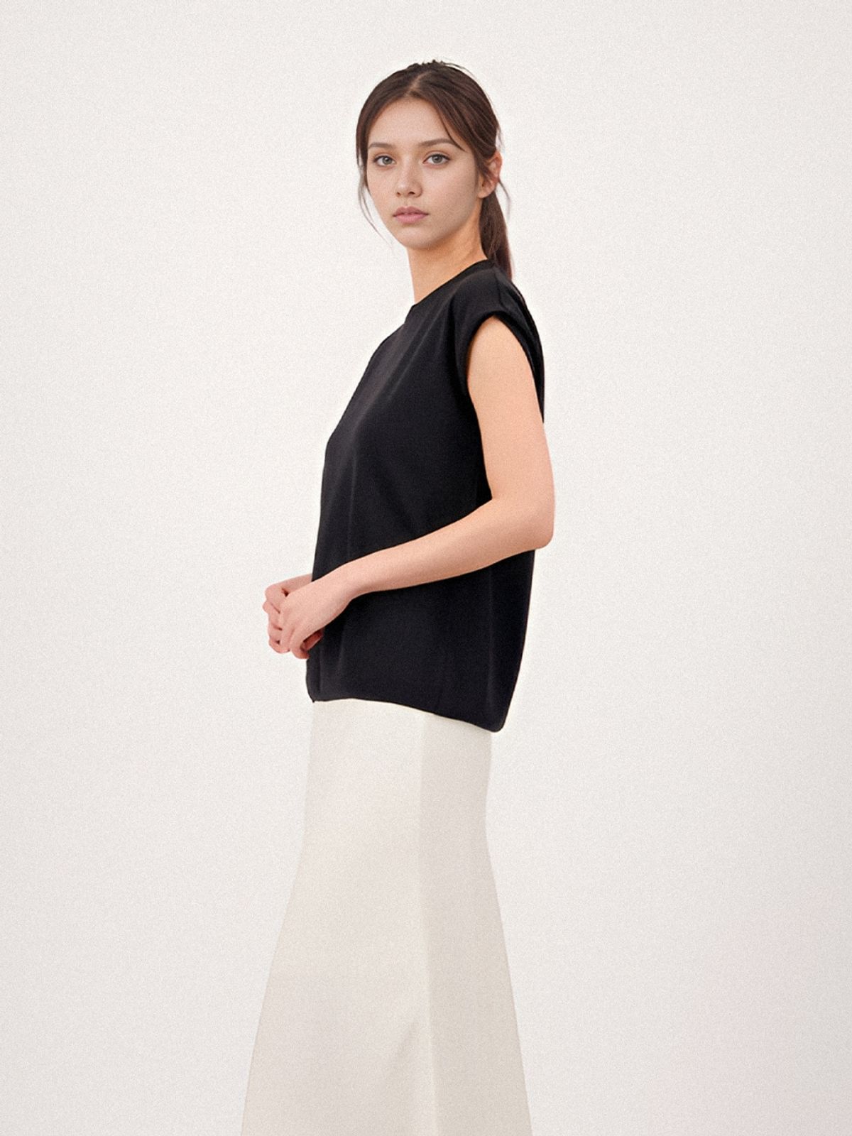 아쿠드(ACUD) Half Sleeve Cotton Knit _Black