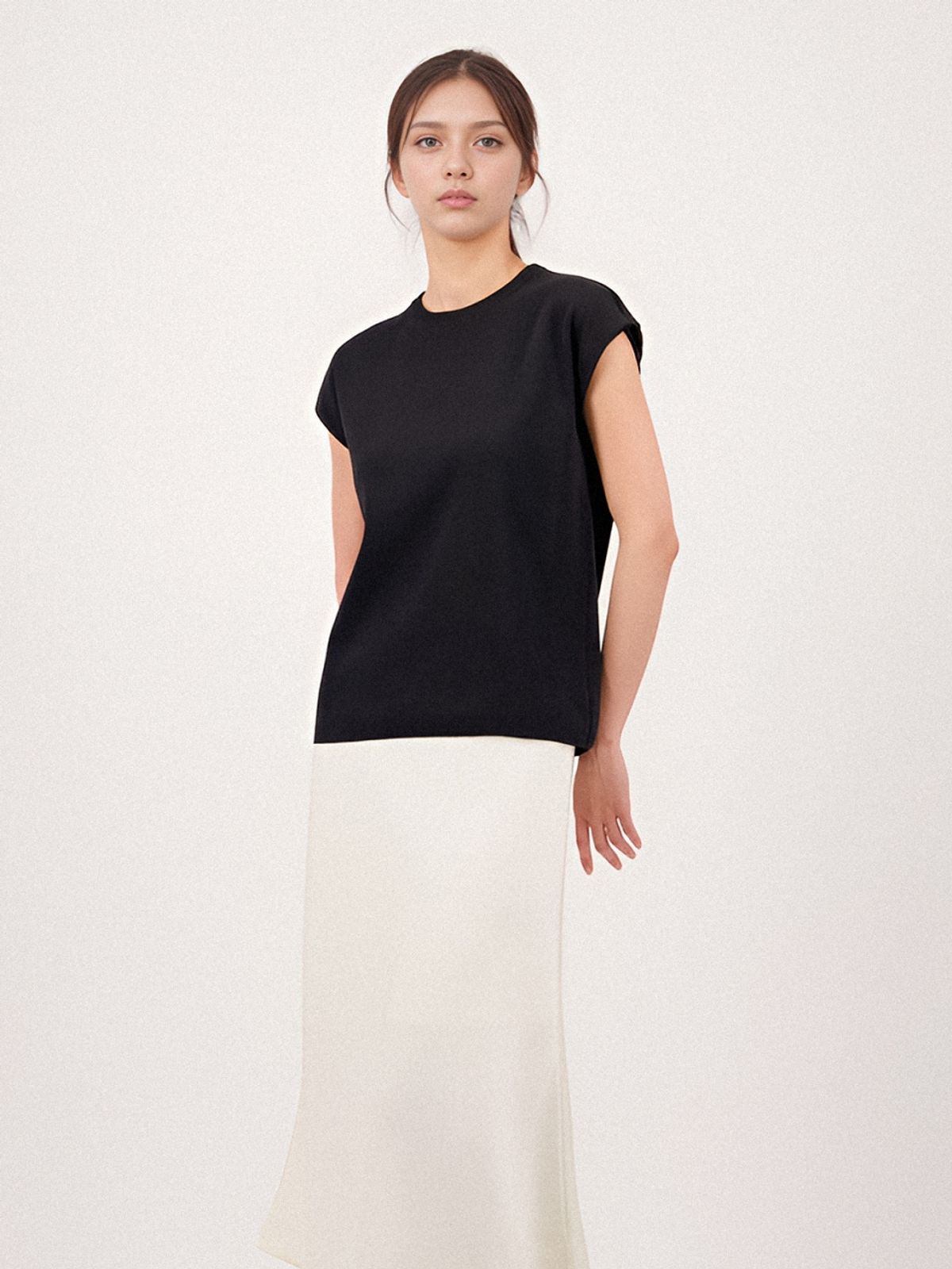 아쿠드(ACUD) Half Sleeve Cotton Knit _Black