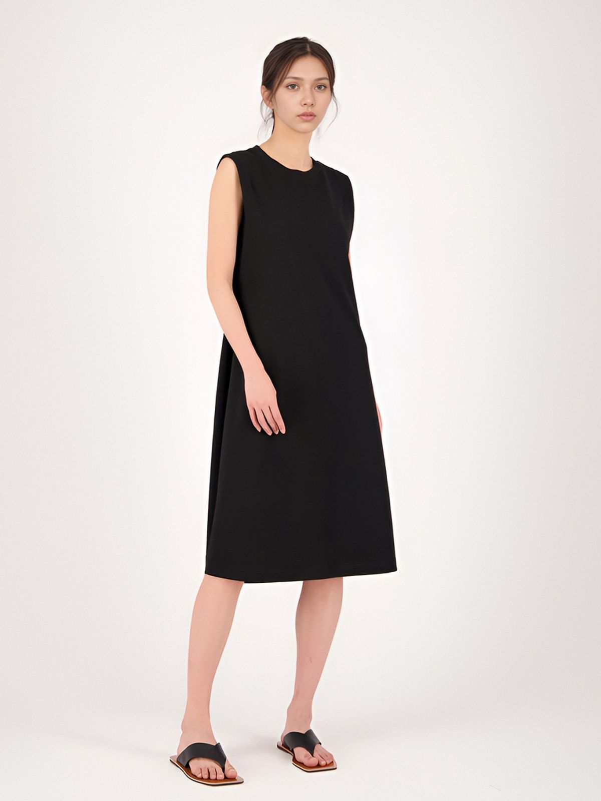 아쿠드(ACUD) Sweat Sleeveless Dress _Black