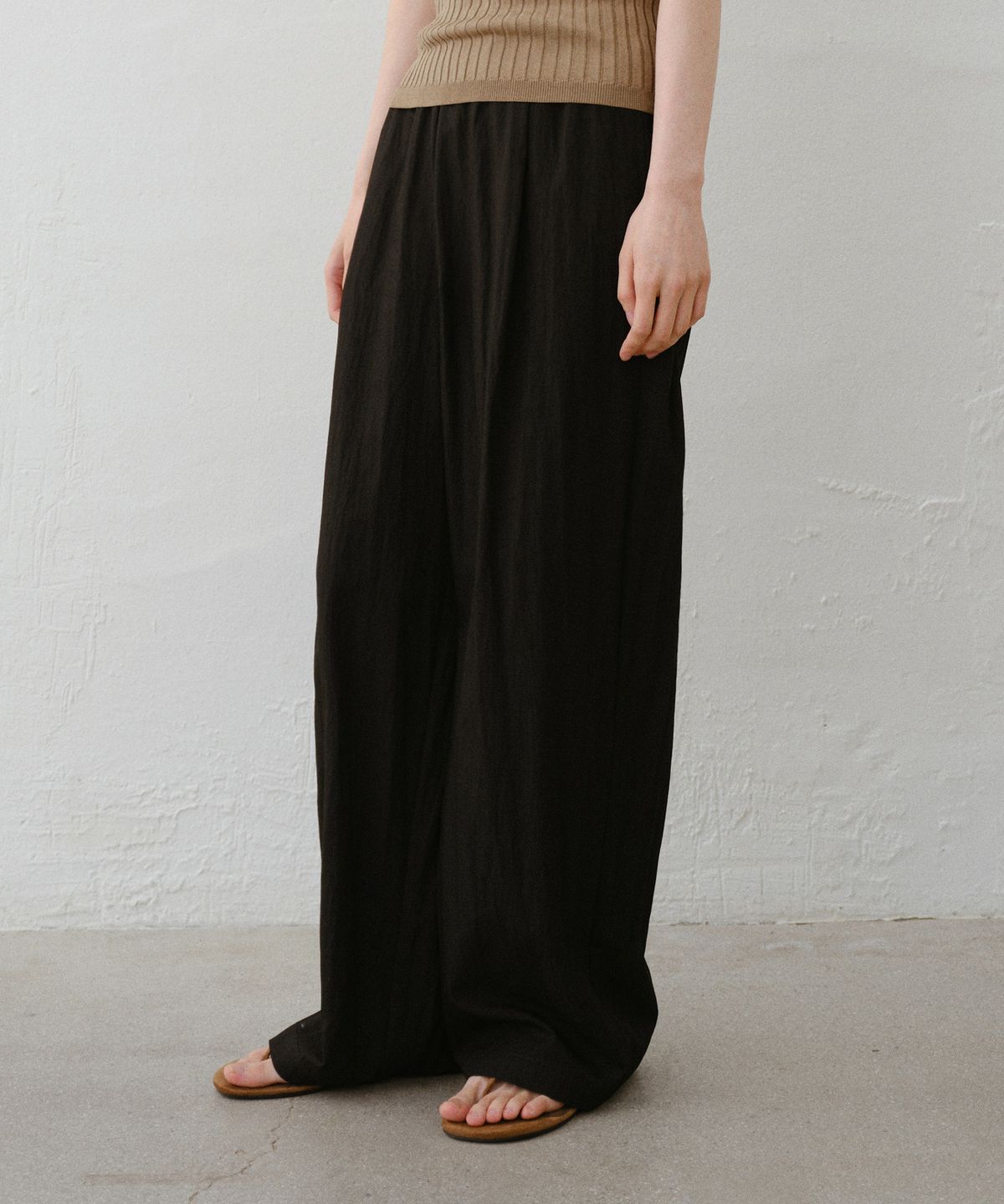 유라고(URAGO) Curd wide banding pants