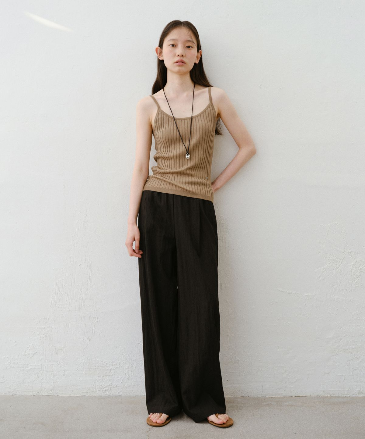 유라고(URAGO) Curd wide banding pants