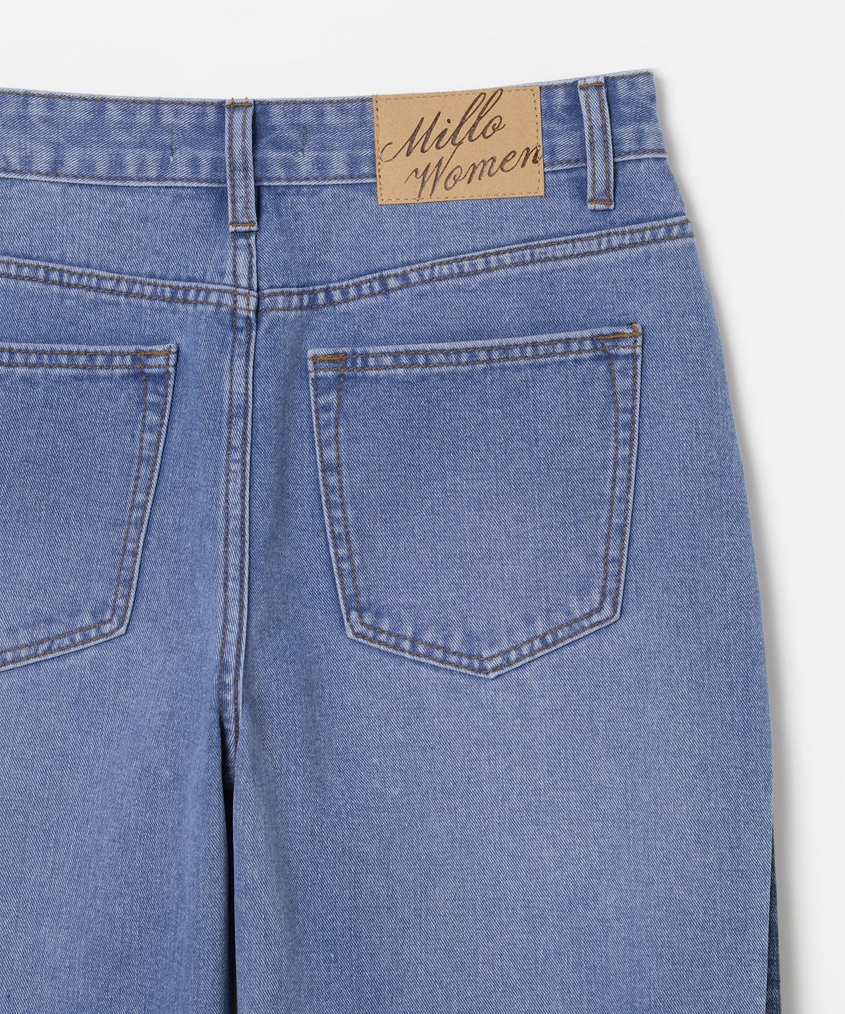 밀로 우먼(MILLO WOMEN) 워시드 릴렉스드 벌룬 진 [블루]