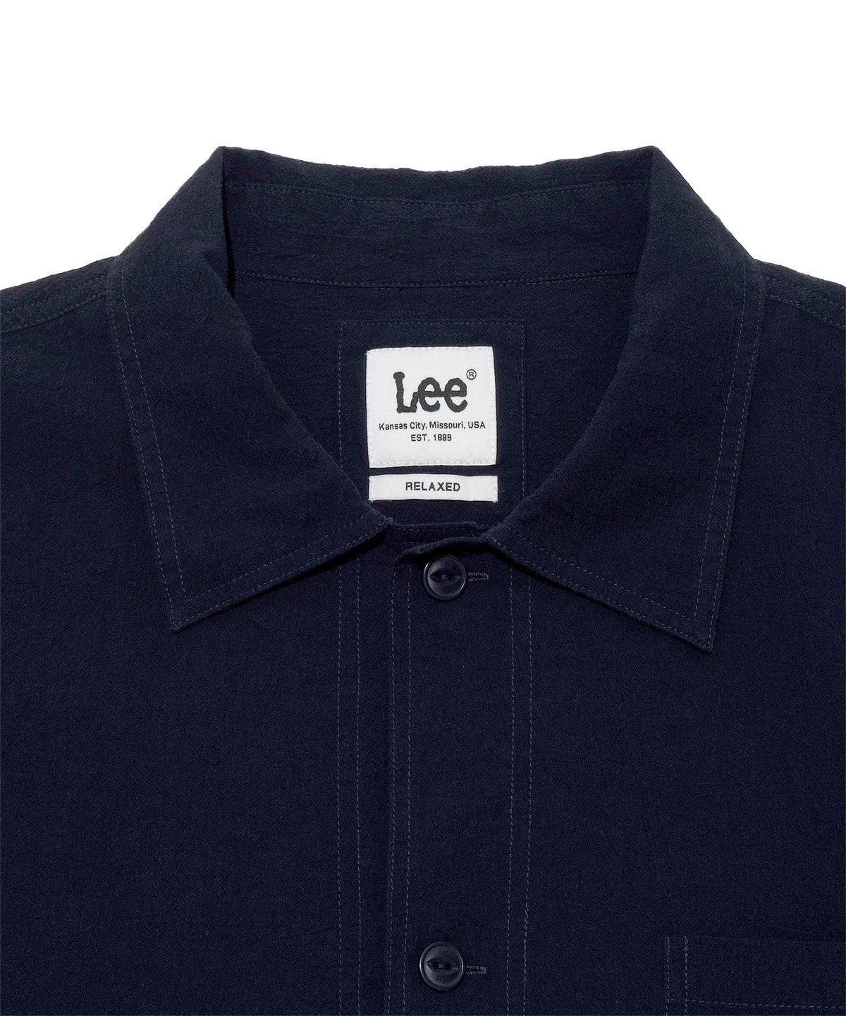 리(LEE) 커버올 반팔 셔츠 네이비