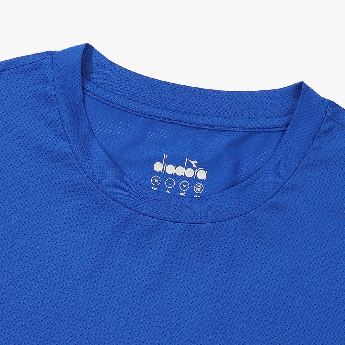 디아도라(diadora) 퍼포먼스 로고 메쉬 반팔 티셔츠 BLUE