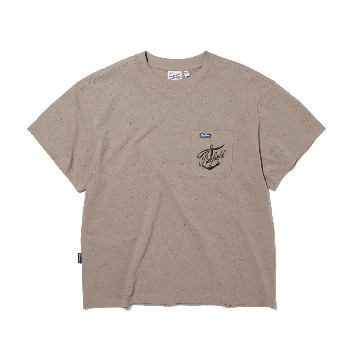 펜필드(PENFIELD) 네티컬 자수 네프사 반팔티 브라운_FR2KT39U