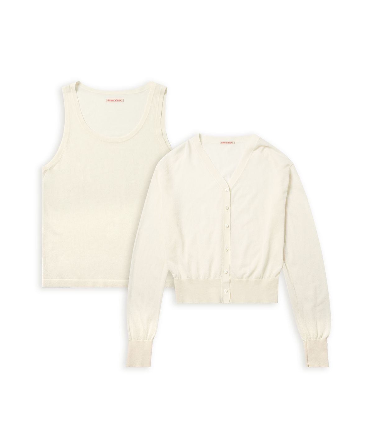 반원 아틀리에(VANONE ATELIER) 시어 니트 셋업_Cream