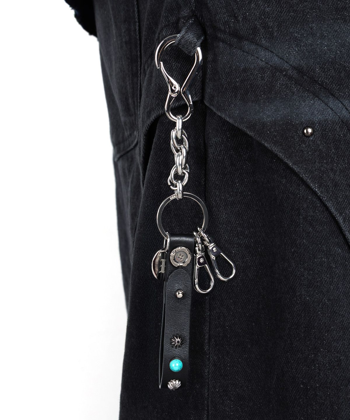 알에스에스씨(RSSC) LEATHER STRAP 2WAY KEYRING - BLACK