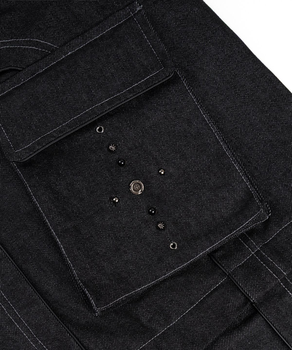 알에스에스씨(RSSC) RIVET CARGO CONVERTIBLE DENIM PANTS - BLACK
