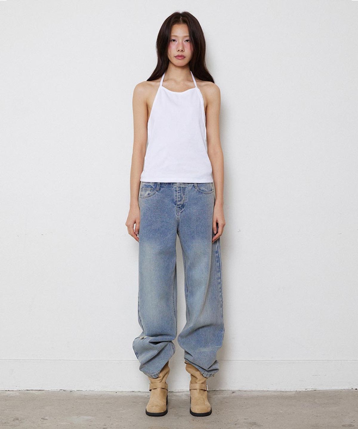 렌세(RENSE) Button Halter Lay-up Sleeveless White