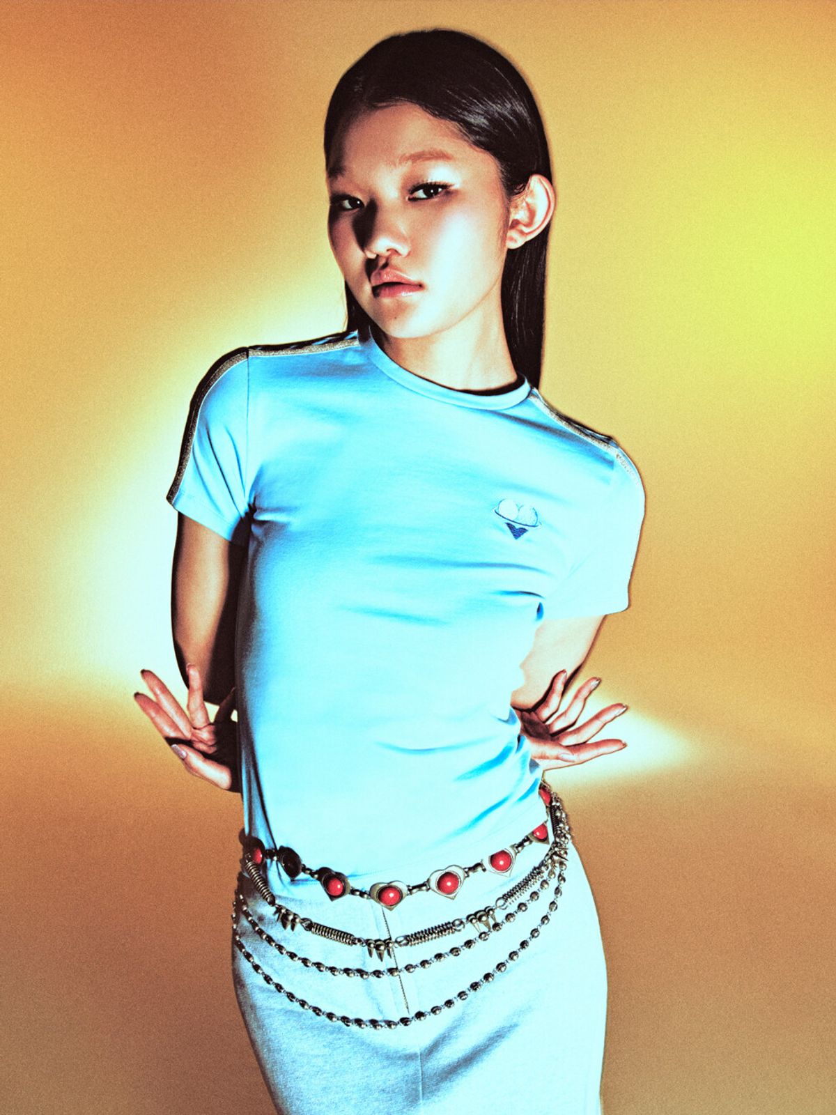 퓨레(PUREE) Puree sporty tee Baby blue