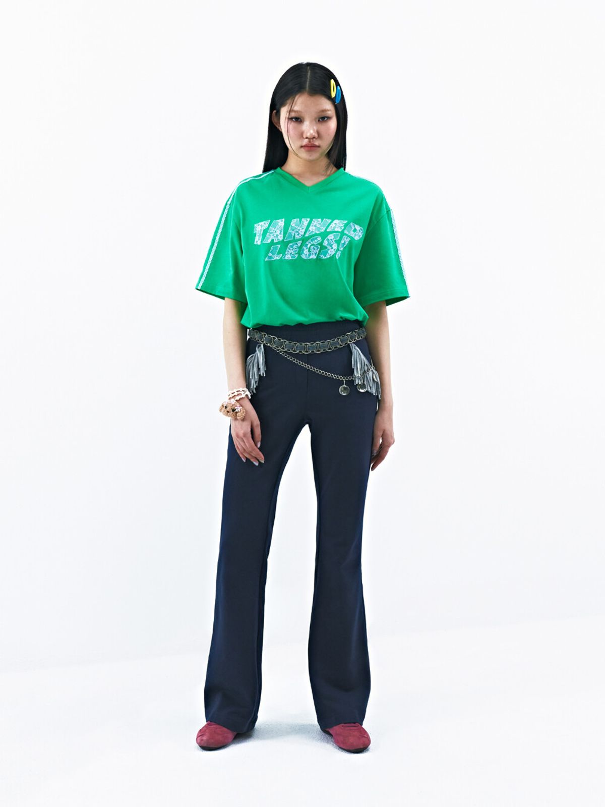 퓨레(PUREE) Tanned legs tee Green