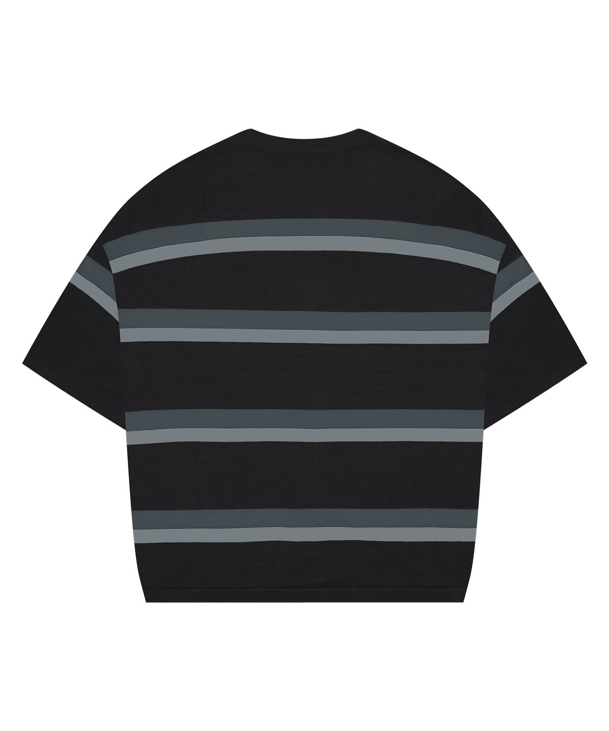 엑스톤즈(XTONZ) XTK144 프레피 스트라이프 반팔 니트 가디건 (BLACK)