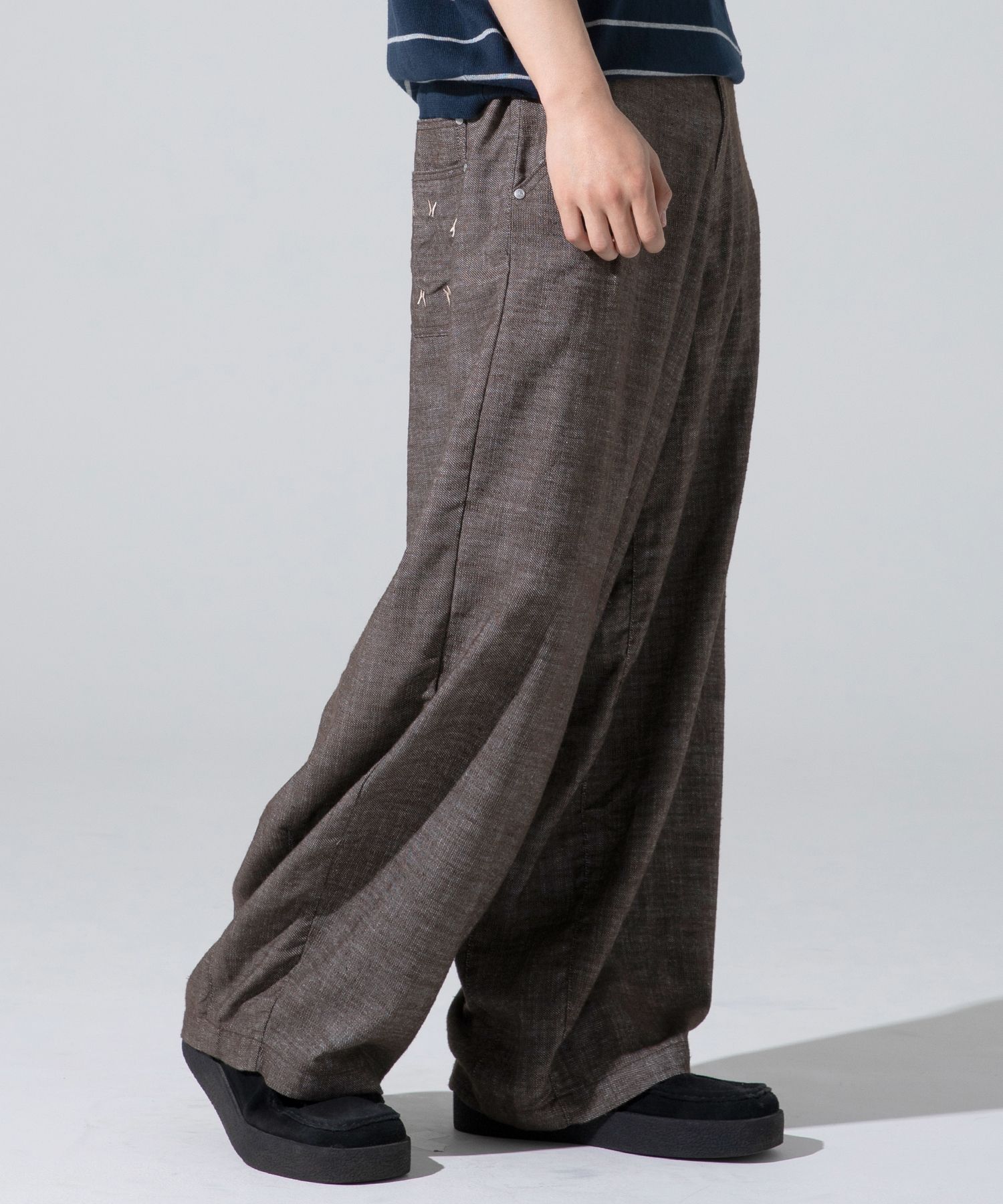 MUSINSA | XTONZ XP295 Icey Linen Balloon Denim Pants (BROWN)