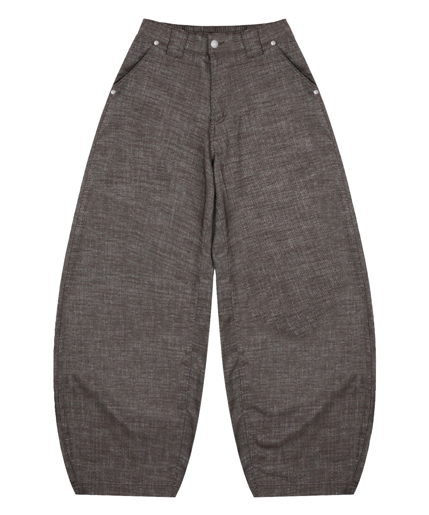 MUSINSA | XTONZ XP295 Icey Linen Balloon Denim Pants (BROWN)