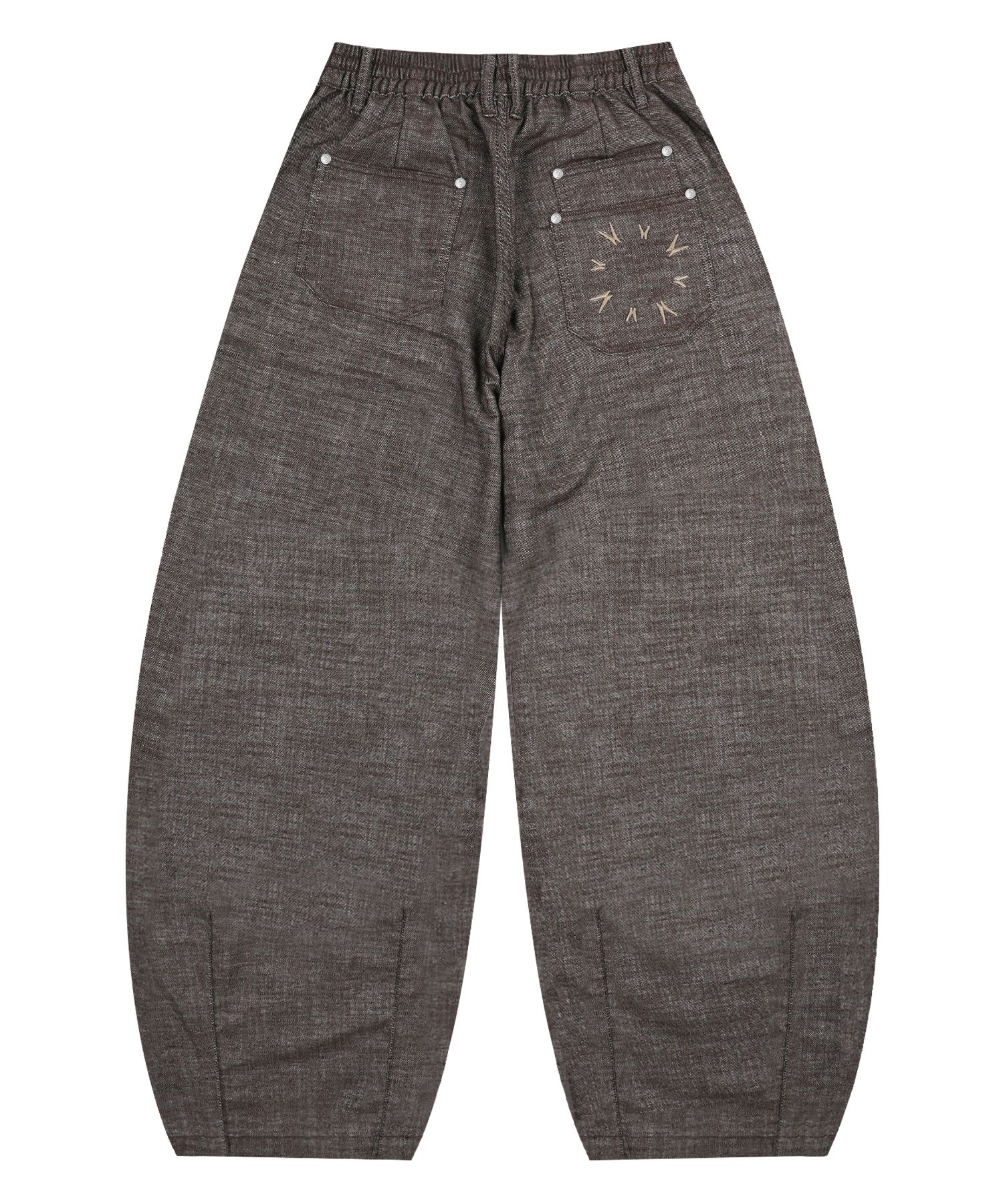 MUSINSA | XTONZ XP295 Icey Linen Balloon Denim Pants (BROWN)