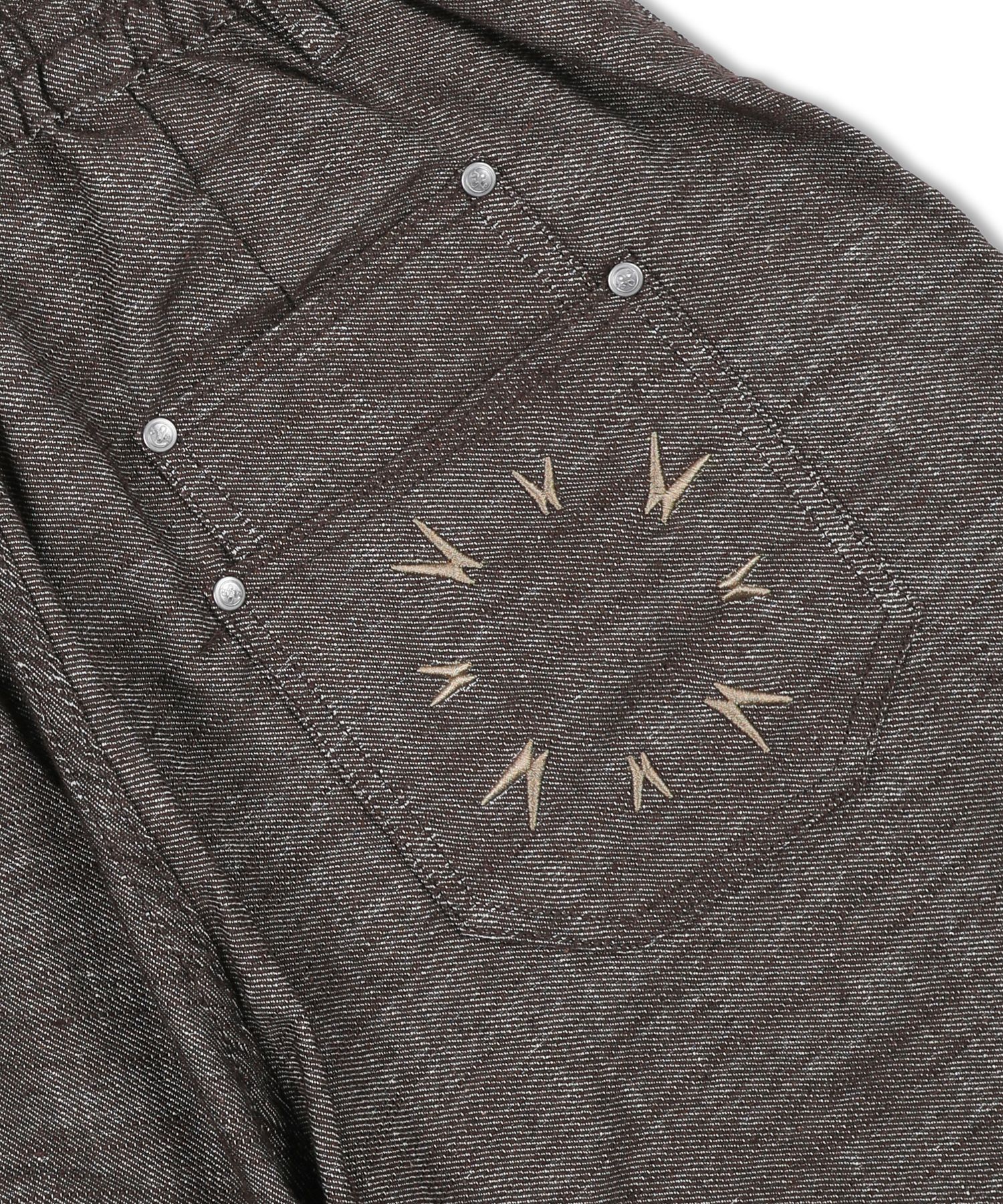 MUSINSA | XTONZ XP295 Icey Linen Balloon Denim Pants (BROWN)