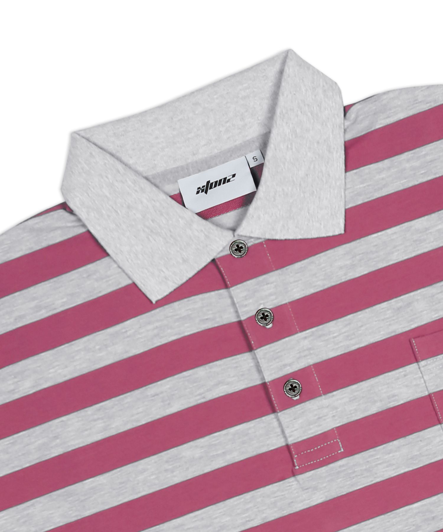 MUSINSA | XTONZ XTT140 Two-tone striped pique collar T-shirt