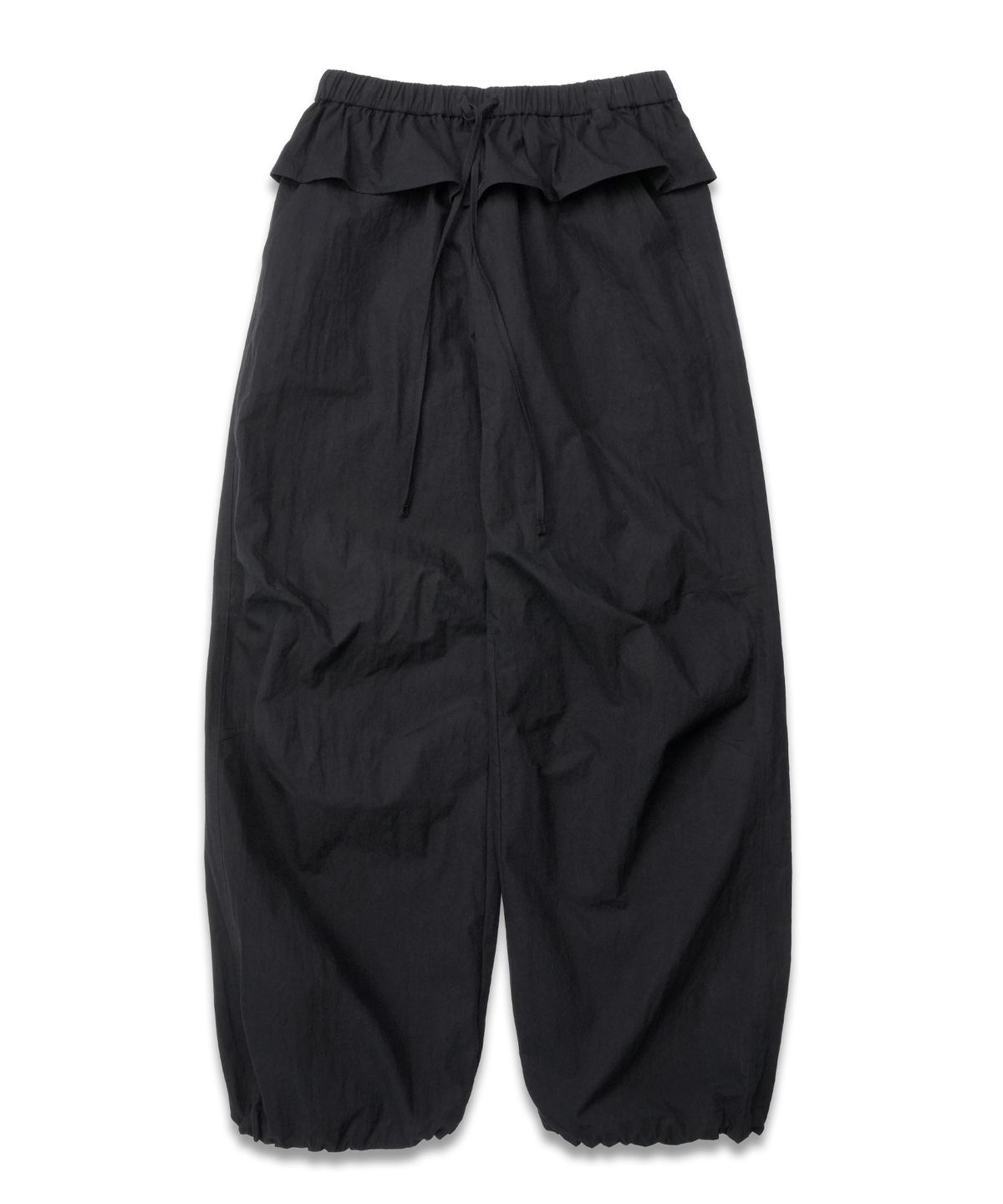 도프셉(DOFFSEPT) Frill Edge Nylon Pants in Black