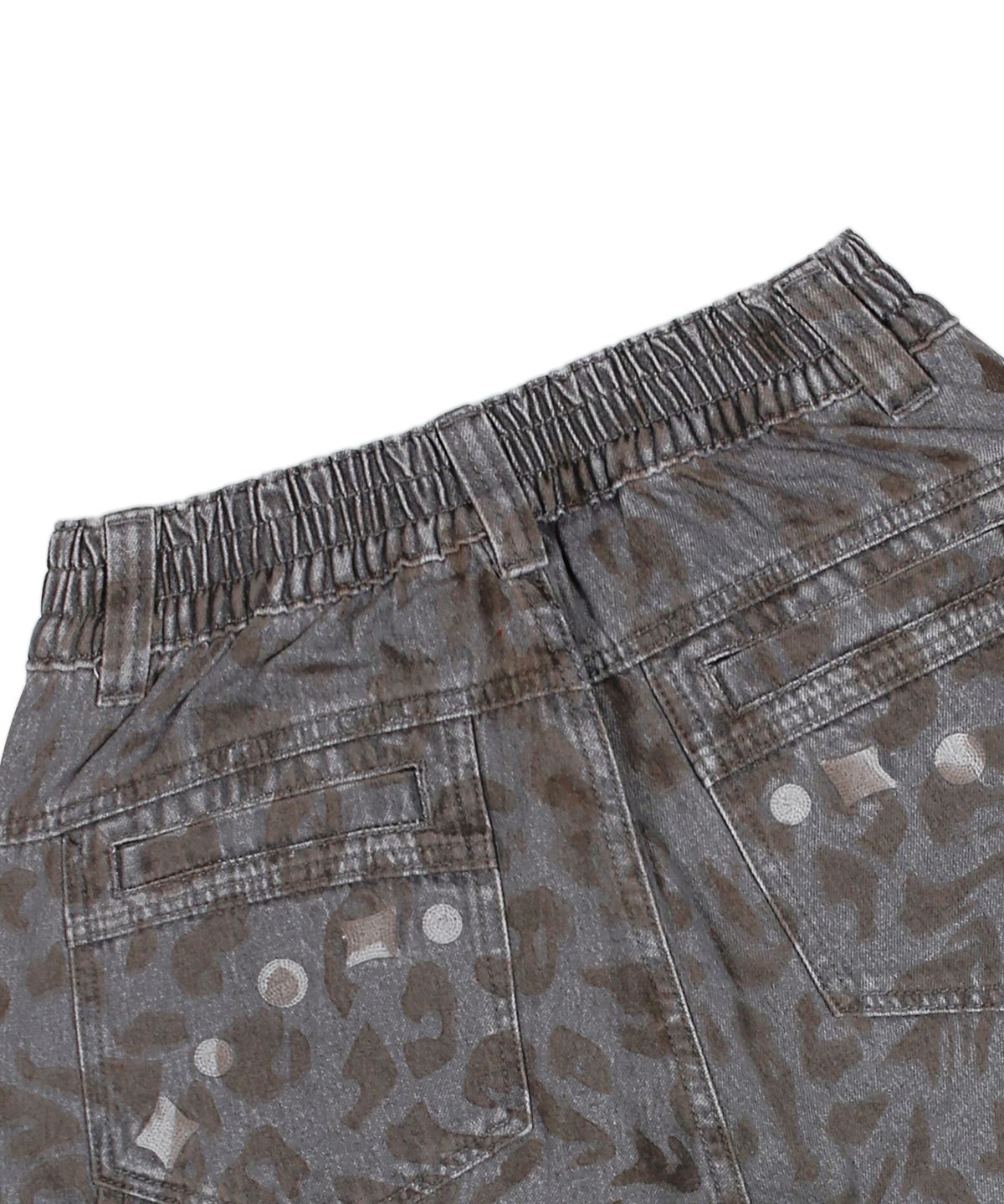 엑스톤즈(XTONZ) XP281 레오파드 카펜터 버뮤다 데님 팬츠 (GRAY)