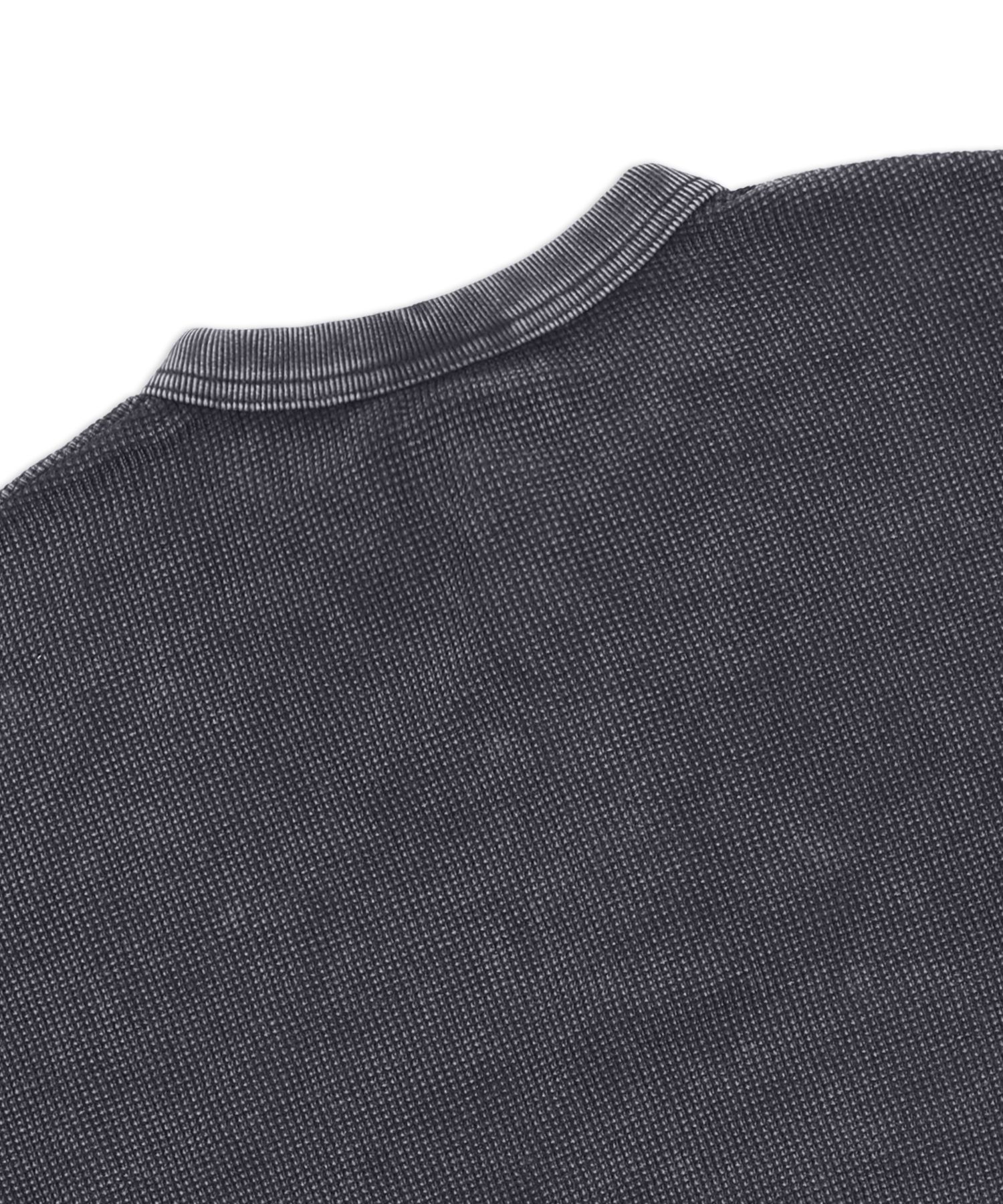 MUSINSA | XTONZ XTT144 Vintage Washed Waffle Henley Neck T