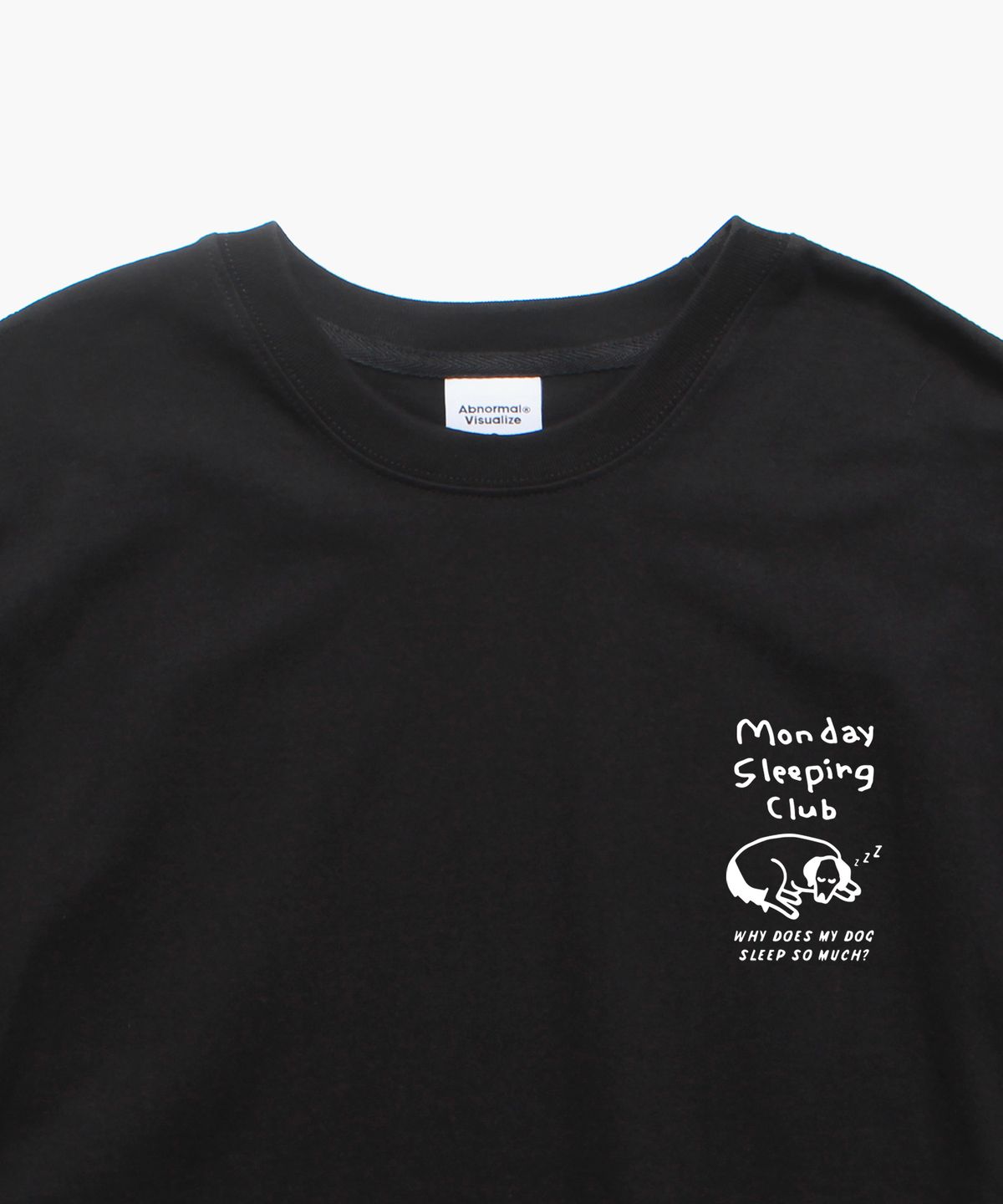 앱놀머씽(ABNORMALTHING) 슬리핑클럽 오버핏 티셔츠 블랙 (SLEEPING CLUB T-SHIRT BLACK)