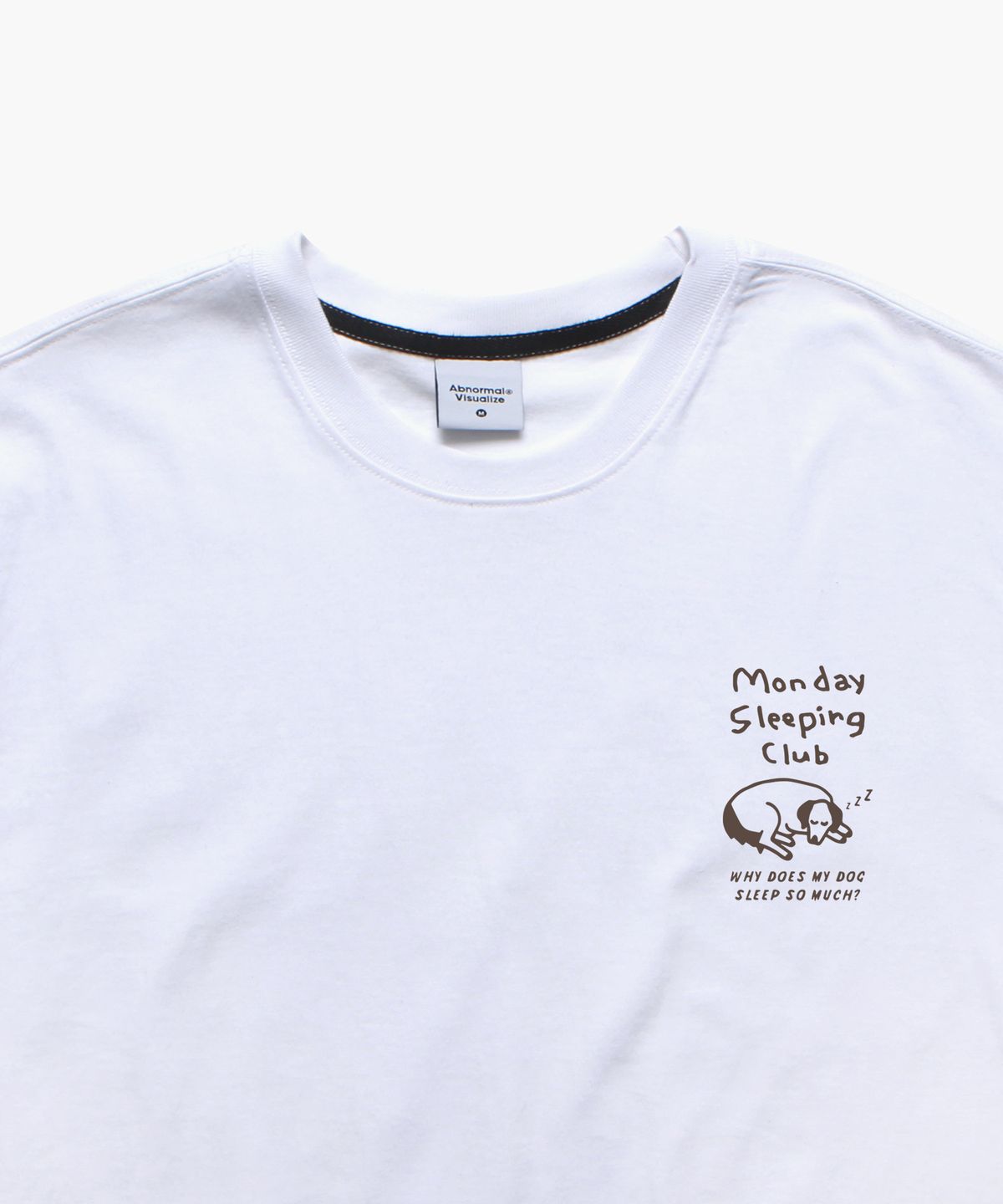 앱놀머씽(ABNORMALTHING) 슬리핑클럽 오버핏 티셔츠 화이트 (SLEEPING CLUB T-SHIRT WHITE)