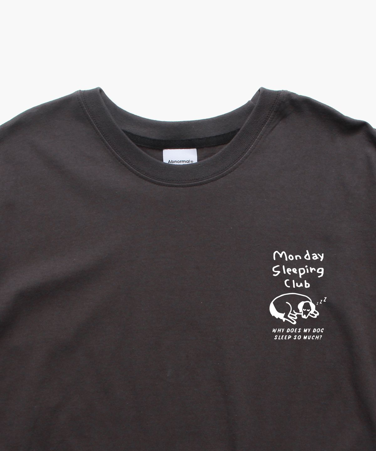 앱놀머씽(ABNORMALTHING) 슬리핑클럽 오버핏 티셔츠 차콜 (SLEEPING CLUB T-SHIRT CHARCOAL)