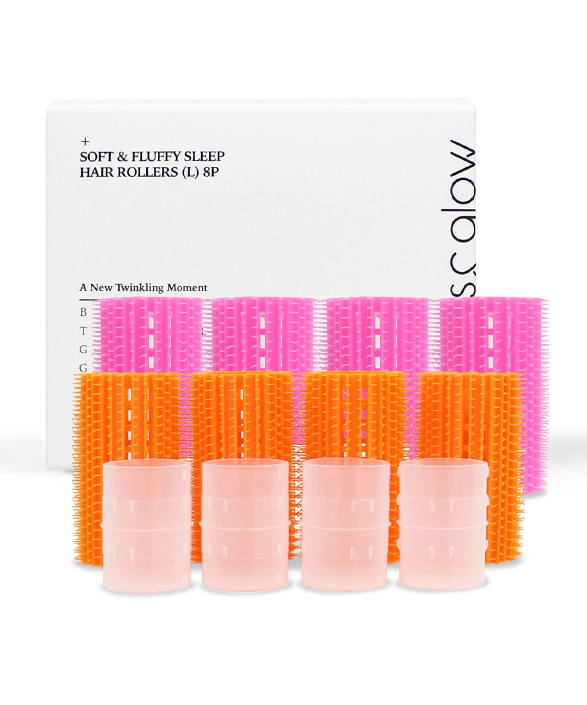 글로스앤글로우(GLOSS&GLOW) 국내생산 말랑 소프트 수면 헤어롤 대 8P + 결합홀더 4P