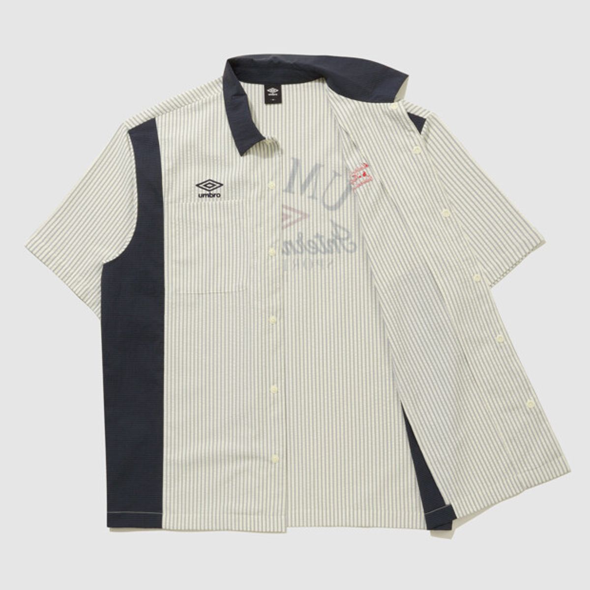 엄브로(UMBRO) 시어서커 반팔 셔츠 화이트(UQ221CJK65)