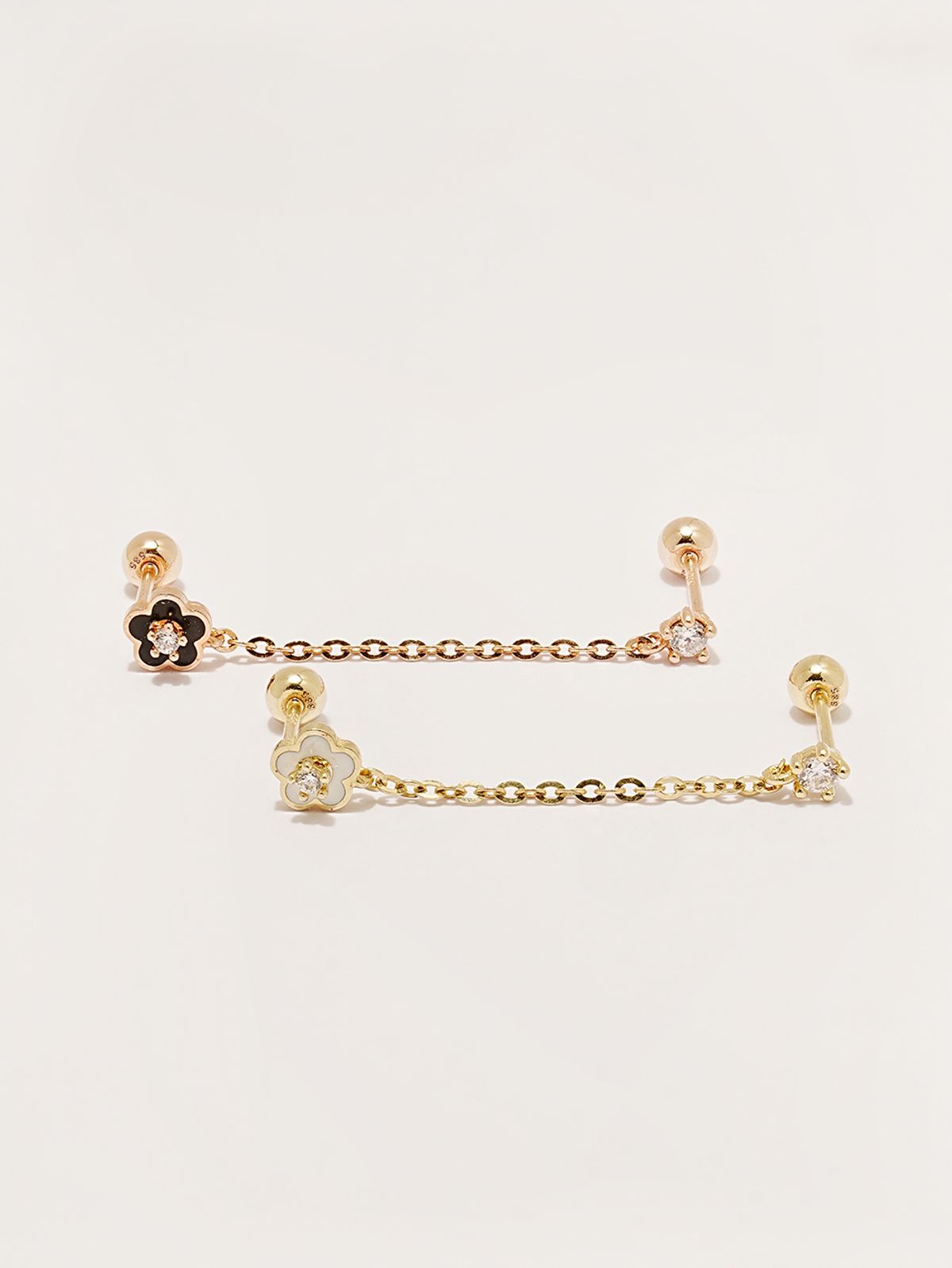 미니멀피어싱(MINIMALPIERCING) 14K 아니카 레이어드 드롭 피어싱 귀걸이
