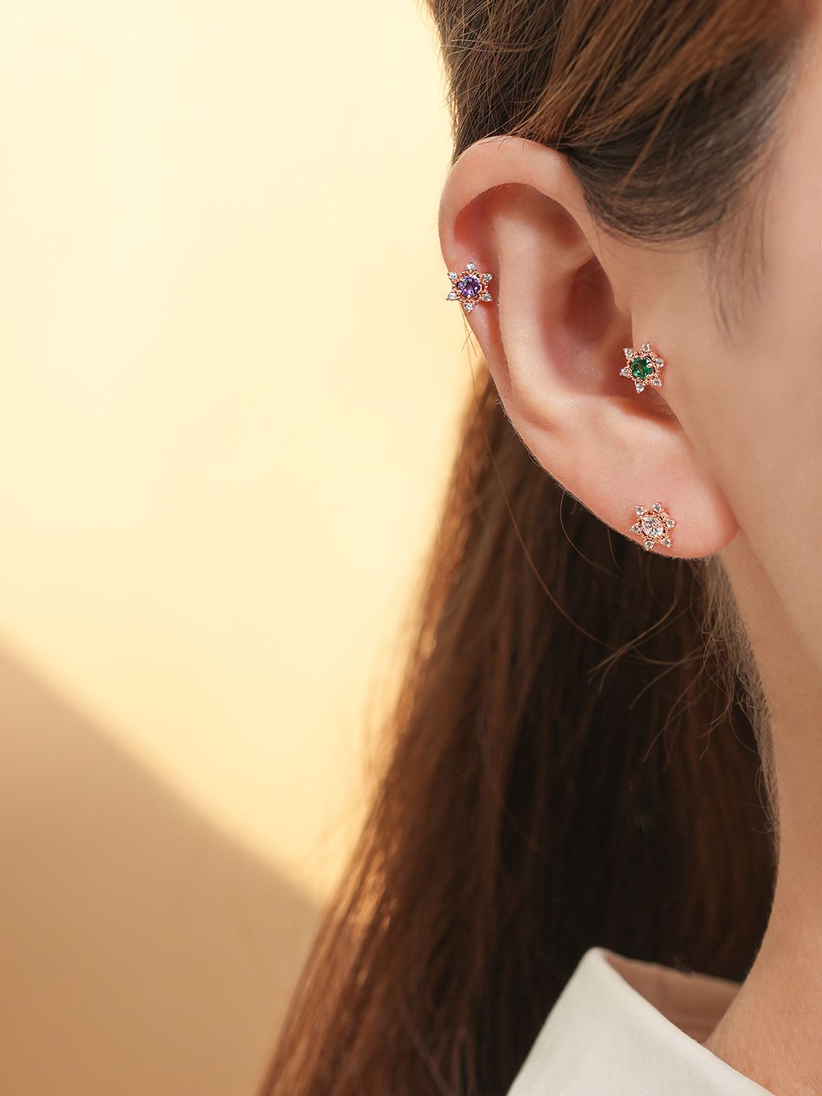 미니멀피어싱(MINIMALPIERCING) 14K 스타라이트 큐빅 피어싱