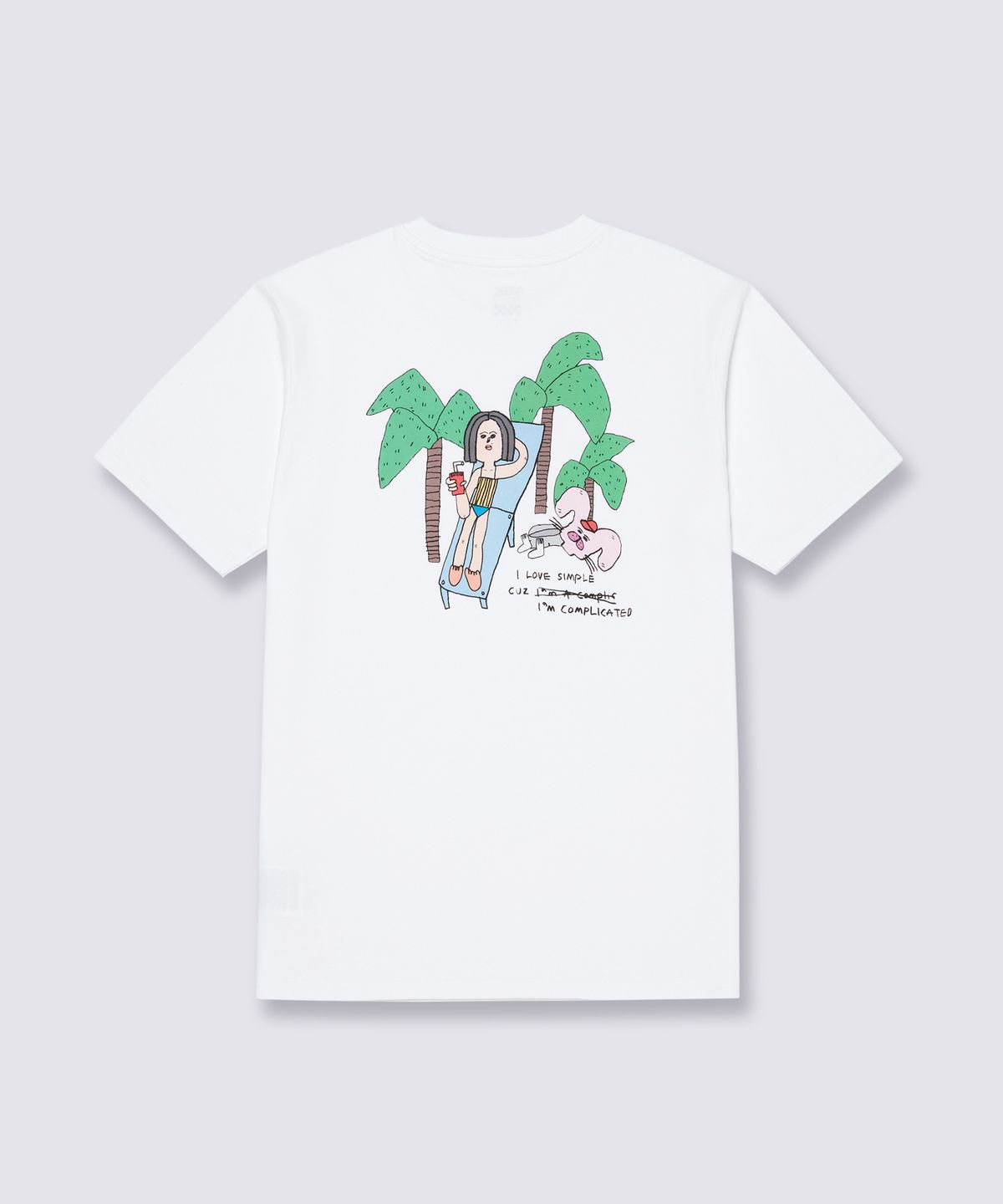 반스(VANS) 래빗 반소매티 - 화이트 / VN000QF6WHT1