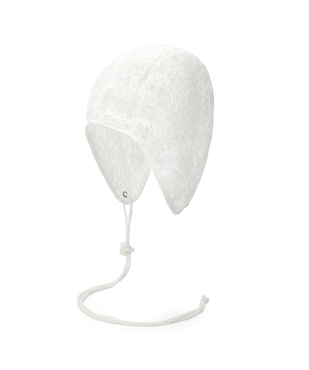 언더컨트롤 스튜디오(UNDERCONTROL STUDIO) 끈 디테일 레이스 이어플랩 여름 항공모 비니 AVIATOR HAT / DOUBLE LACE / WHITE