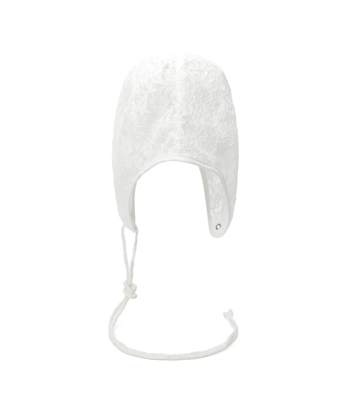 언더컨트롤 스튜디오(UNDERCONTROL STUDIO) 끈 디테일 레이스 이어플랩 여름 항공모 비니 AVIATOR HAT / DOUBLE LACE / WHITE