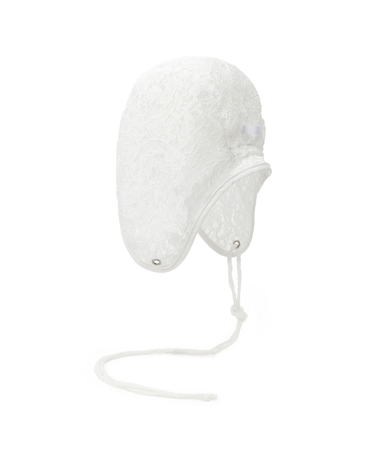 언더컨트롤 스튜디오(UNDERCONTROL STUDIO) 끈 디테일 레이스 이어플랩 여름 항공모 비니 AVIATOR HAT / DOUBLE LACE / WHITE