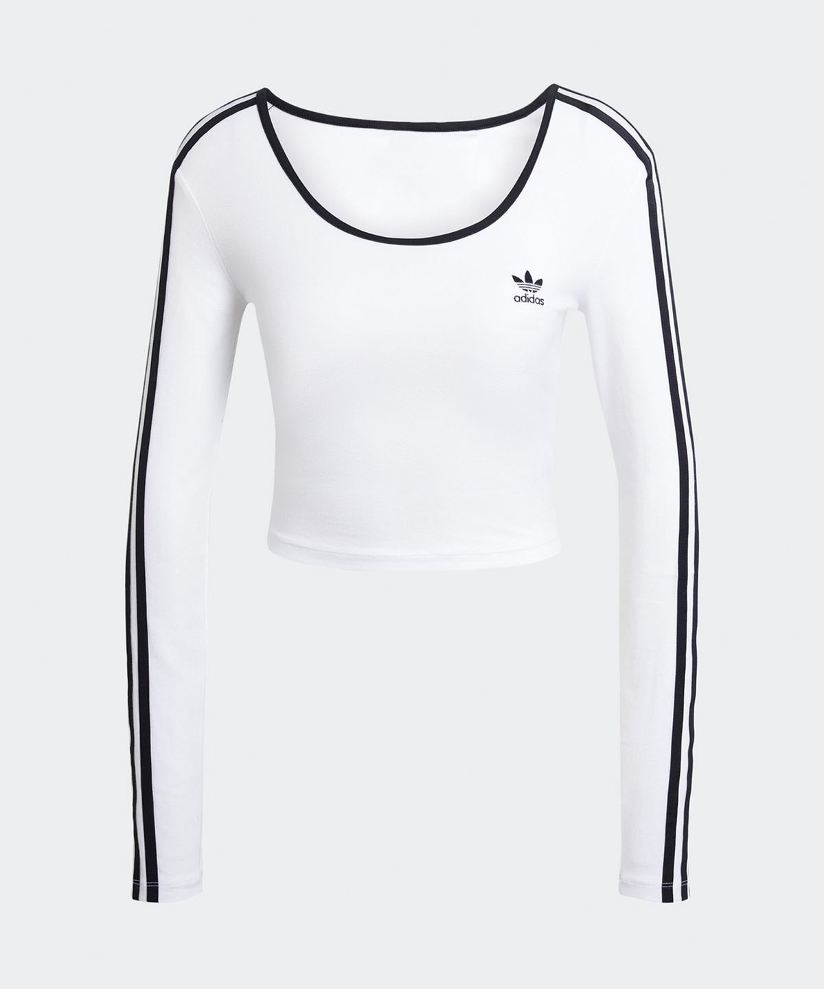 아디다스(ADIDAS) 3S 긴팔 크롭 티 - 화이트 / JD4625