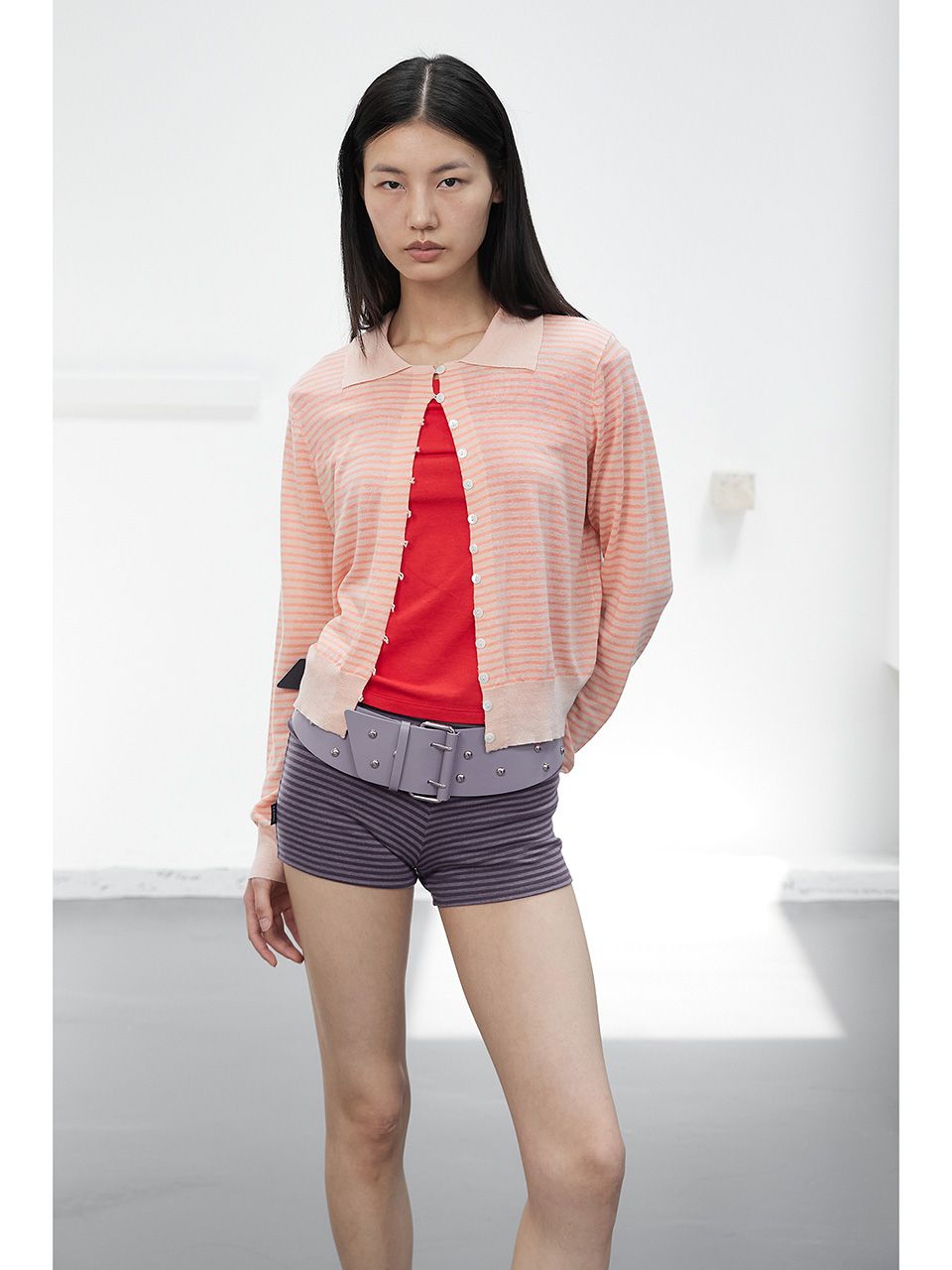 ★CERRIC★STRIPE FOLDOVER SHORTS★1894★Purple★韓国★大人気 MUSINSA | CERRIC STRIPE FOLDOVER SHORTS / PURPLE