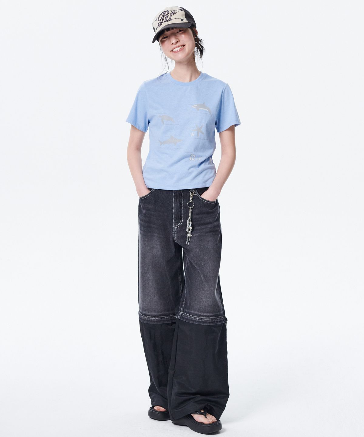 러닝하이(RUNNINGHIGH) 마린 라이프 H/S 티 [스카이 블루]