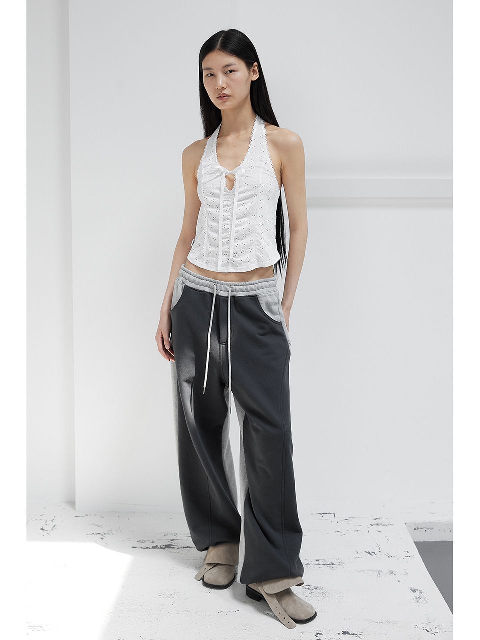 パンツ CERRIC : 25SS / REVERSE BANDING PANTS (2COLORS) MUSINSA | CERRIC REVERSE BANDING PANTS / LIGHT GRAY